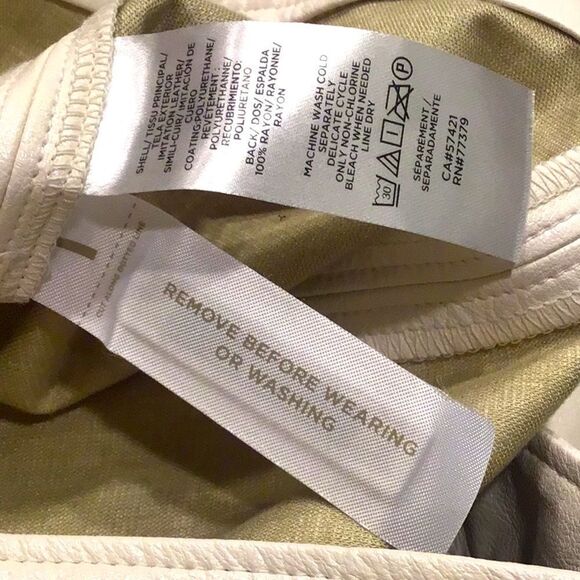 SOLD Ann Taylor White Faux Leather A Line Panel Stitch Midi Skirt NEW - Picture 12 of 15